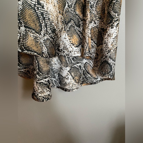Zara Snakeskin Midi Skirt High Low Size XS - Picture 5 of 9